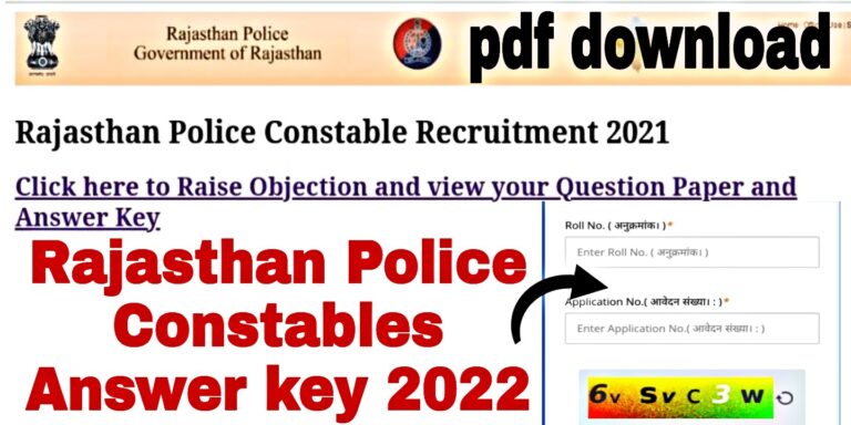 Rajasthan Police Constables Answer key 2022