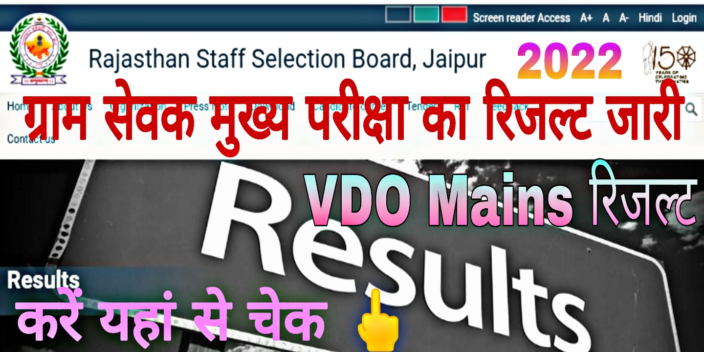 Rajasthan VDO Main Exam Result 2022