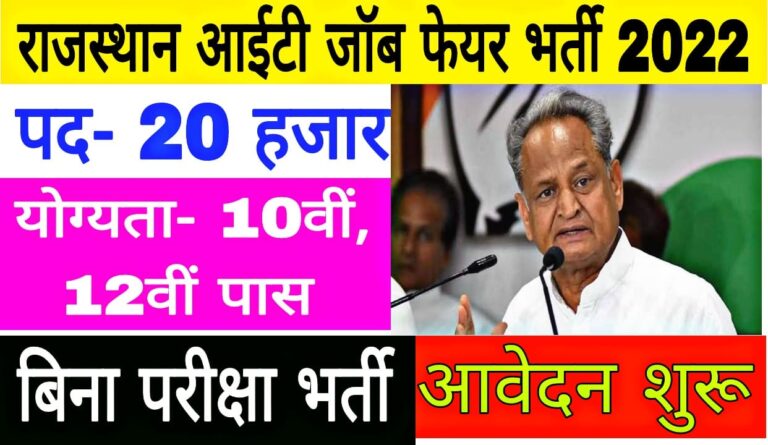 Rajasthan IT Job Fair Recruitment 2022