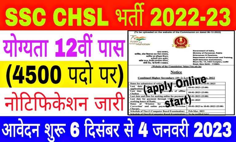SSC CHSL Vacancy 2022