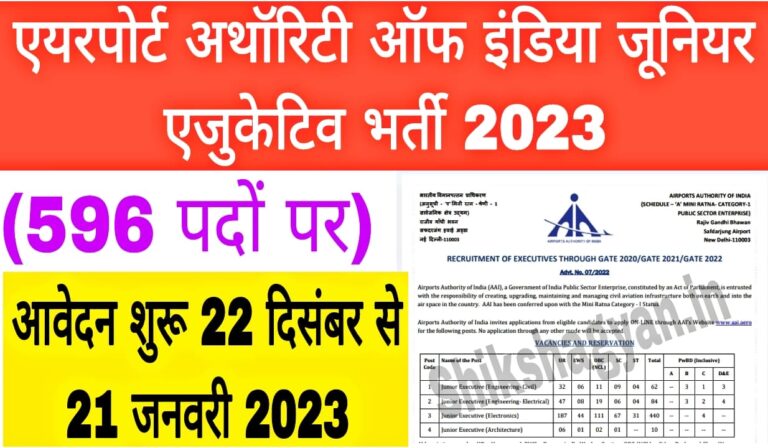 AAI Junior Executive Recruitment 2023
