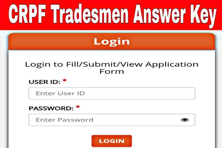 CRPF Tradesmen Answer Key 2023