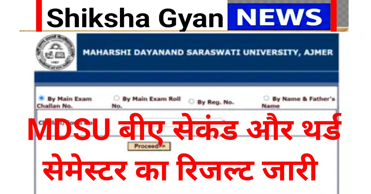 MDSU BA 2nd Year 3rd Semester Result 2025