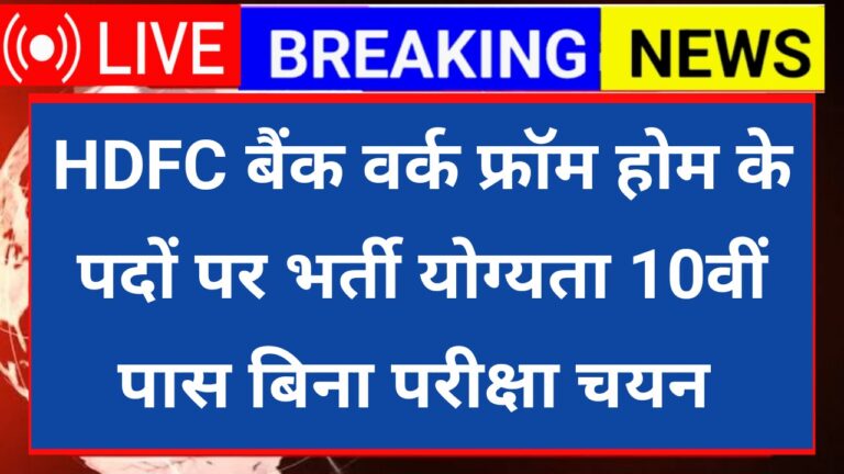 HDFC Bank Work From Home Jobs 2025