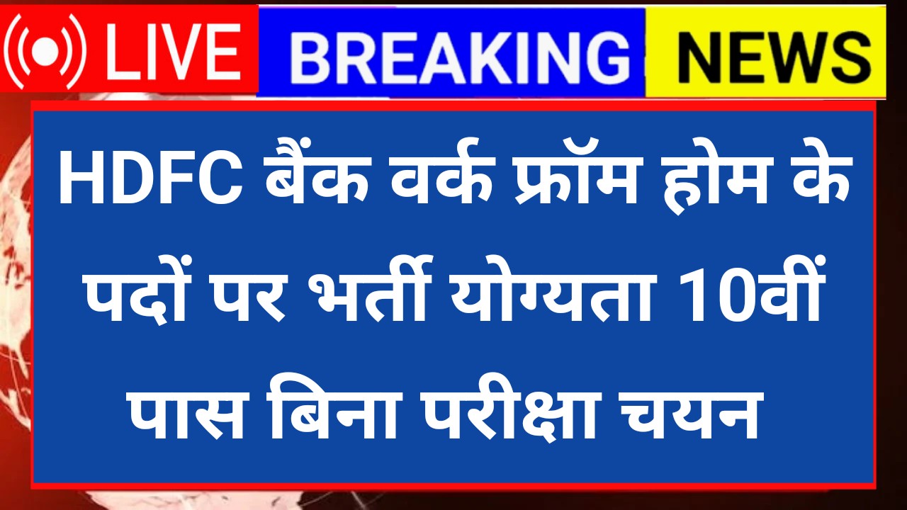 HDFC Bank Work From Home Jobs 2025