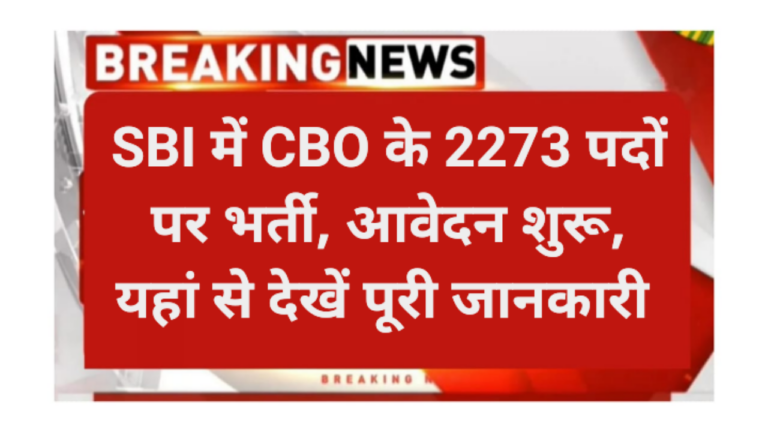 SBI CBO Requirement 2026
